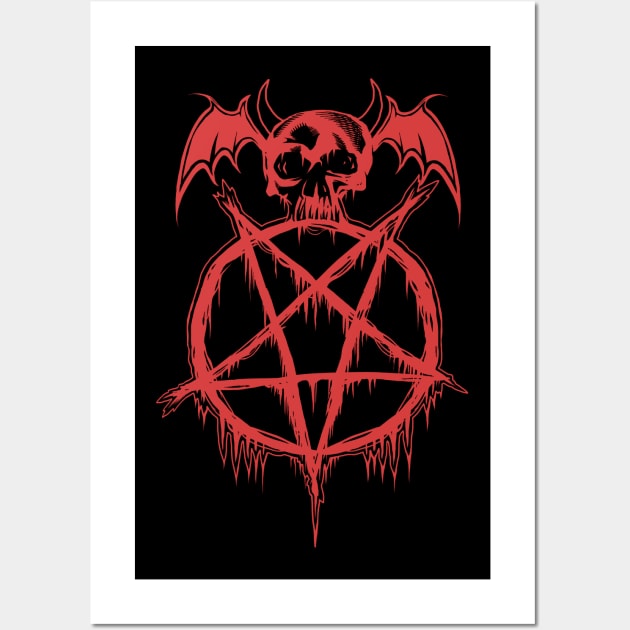 Skull and Pentagram Wall Art by wildsidecomix